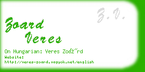zoard veres business card